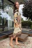 Made in Italy Ezra T Shirt Midi Dress Boho Bison & Zebra